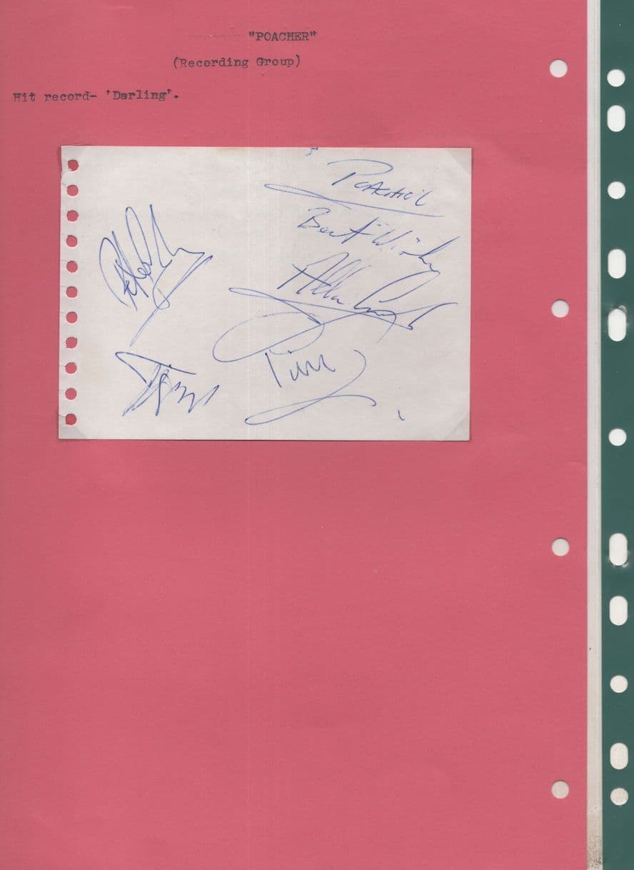 Poacher 1970s Country & Western Band New Faces Hand Signed Autograph
