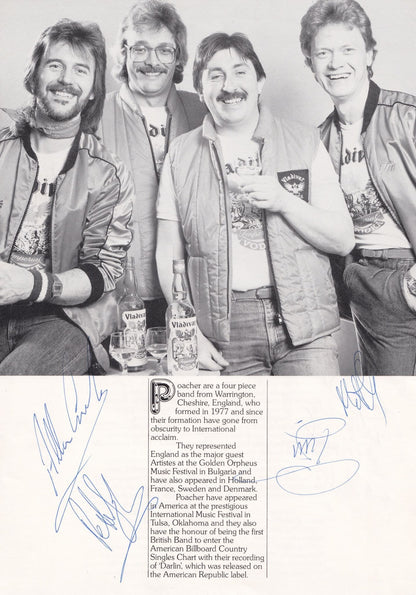 Poacher The Moody Brothers Country & Western Pop Group 2x Hand Signed Photo s