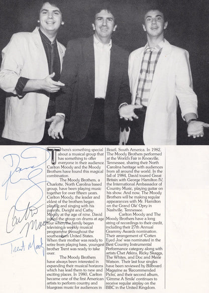 Poacher The Moody Brothers Country & Western Pop Group 2x Hand Signed Photo s