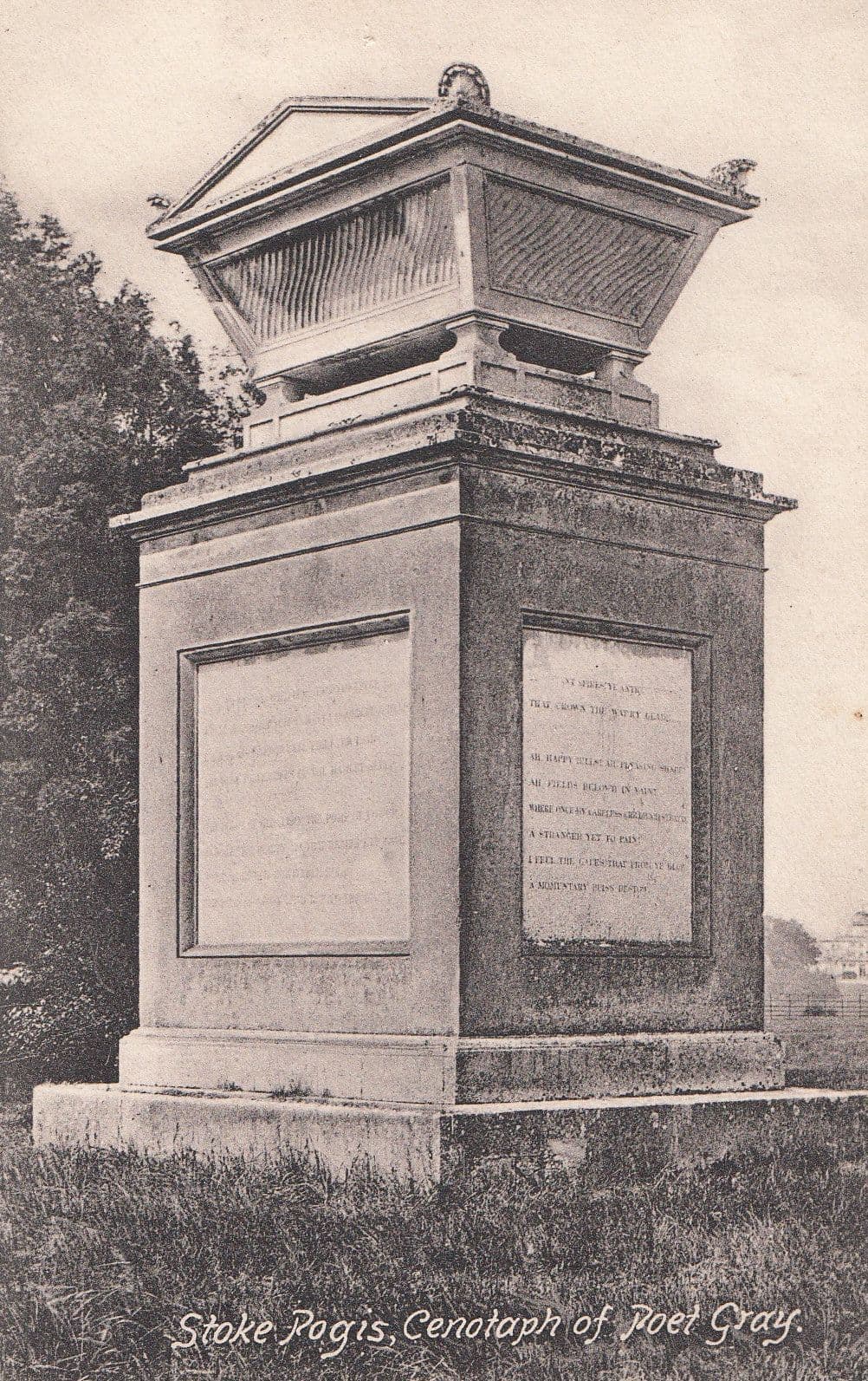 Poet Gray Cenotaph Stoke Pogis Bucks Postcard
