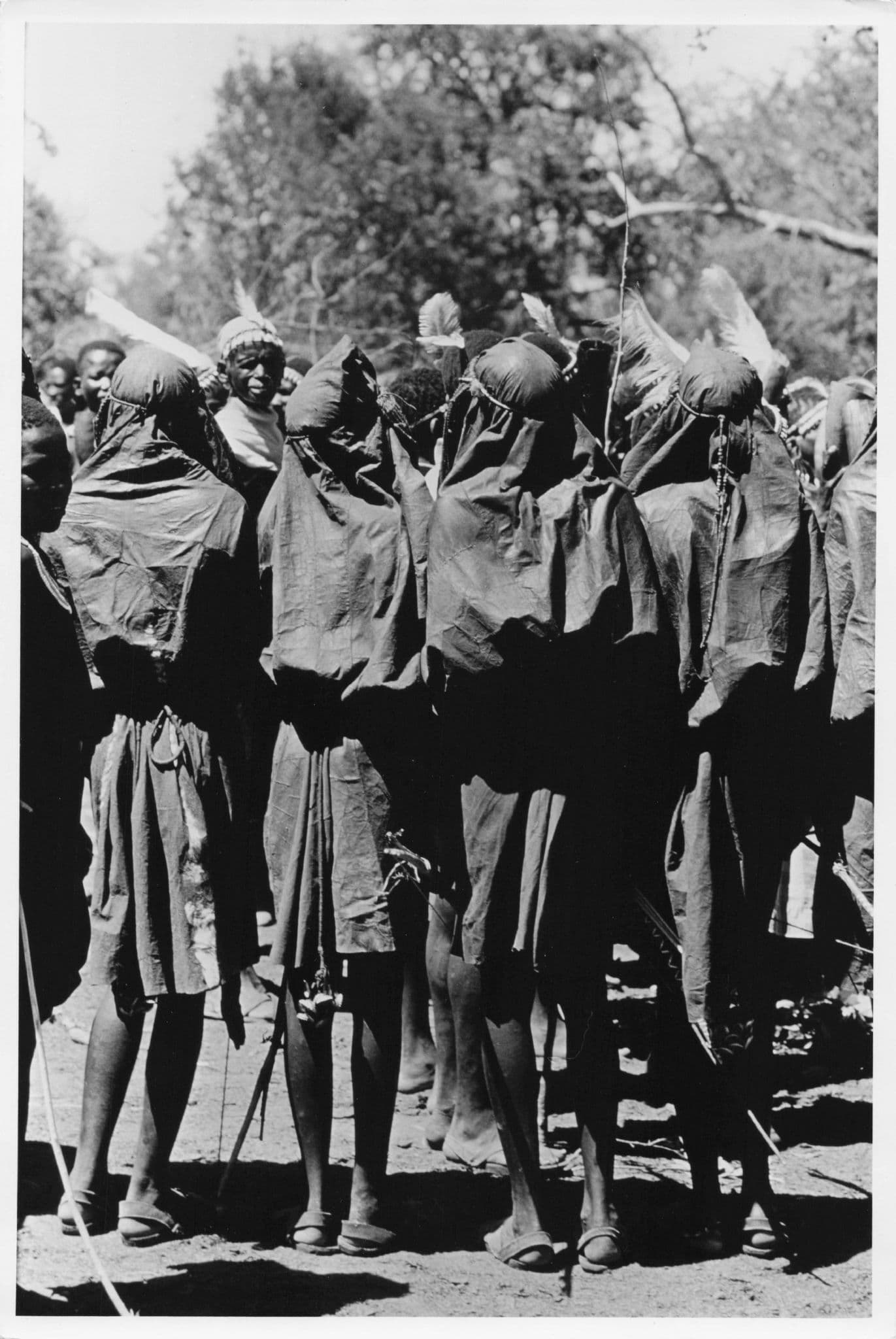 Pokot Men Sapana Circumcision Dance Kenya African Vintage 9x6 Photo