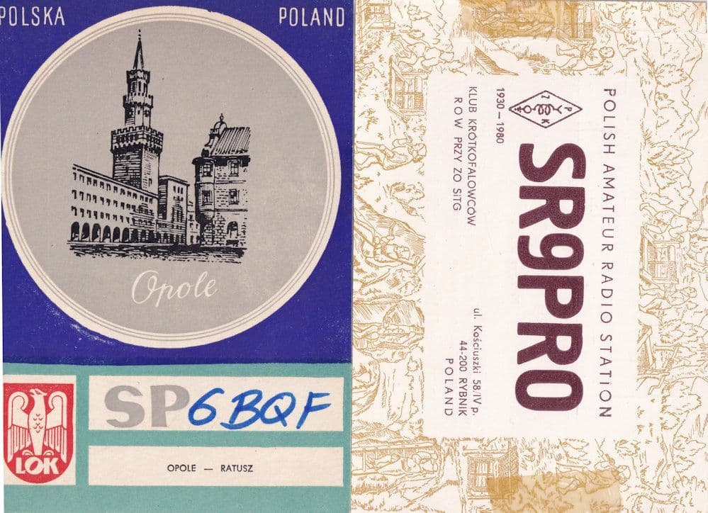Poland 2x Amateur Radio Station QSL Old 1970s Postcard Style Card s