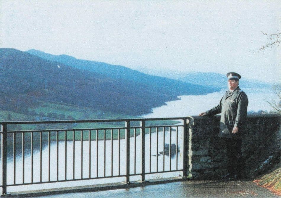 Policeman at Queens View Loch Tummel Perth Scottish Trade Photo Card