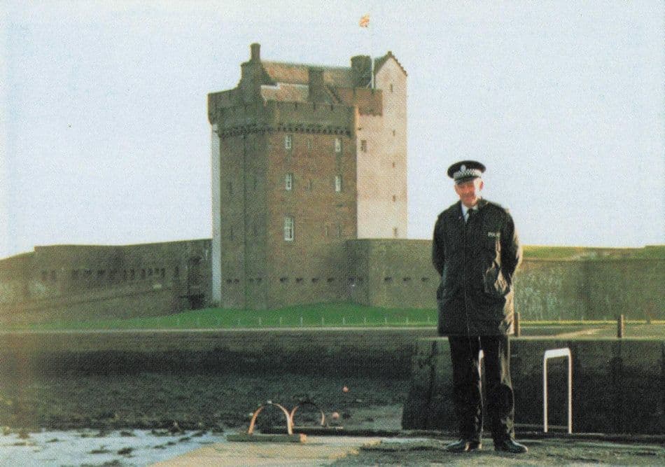 Policeman At Tayside Broughty Castle River Angus Scottish Trade Photo Card