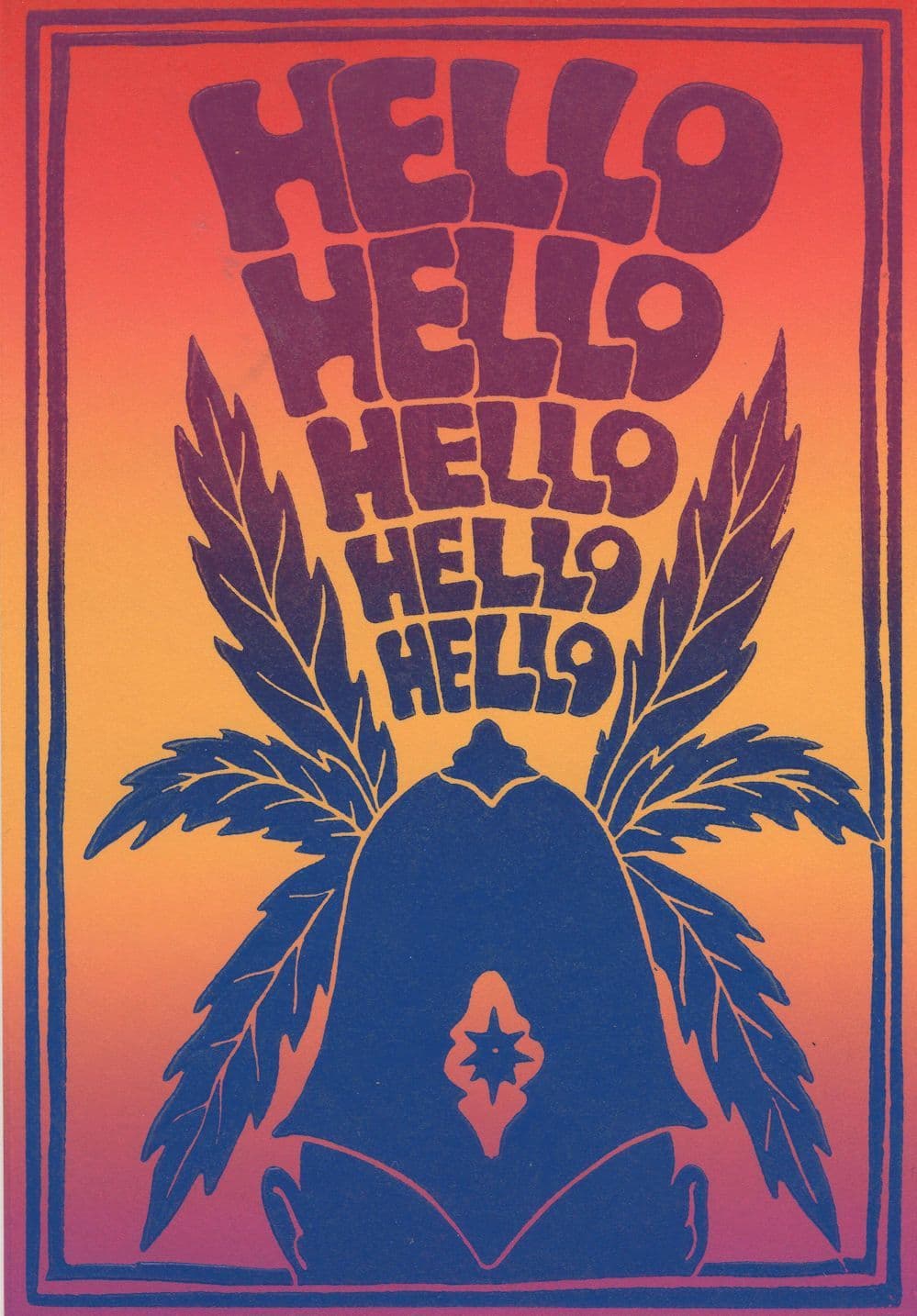 Policeman Helmet With Cannabis Leaf Comic Postcard