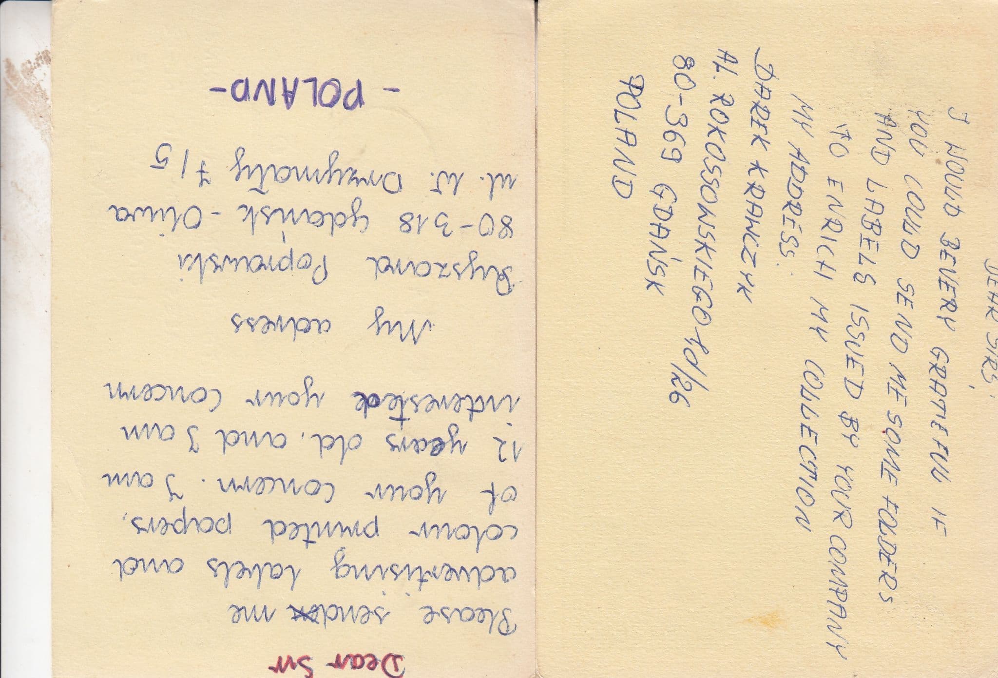 Polish 1980s Child Writes To Texaco Petrol Garage 2x Poland Postcard s
