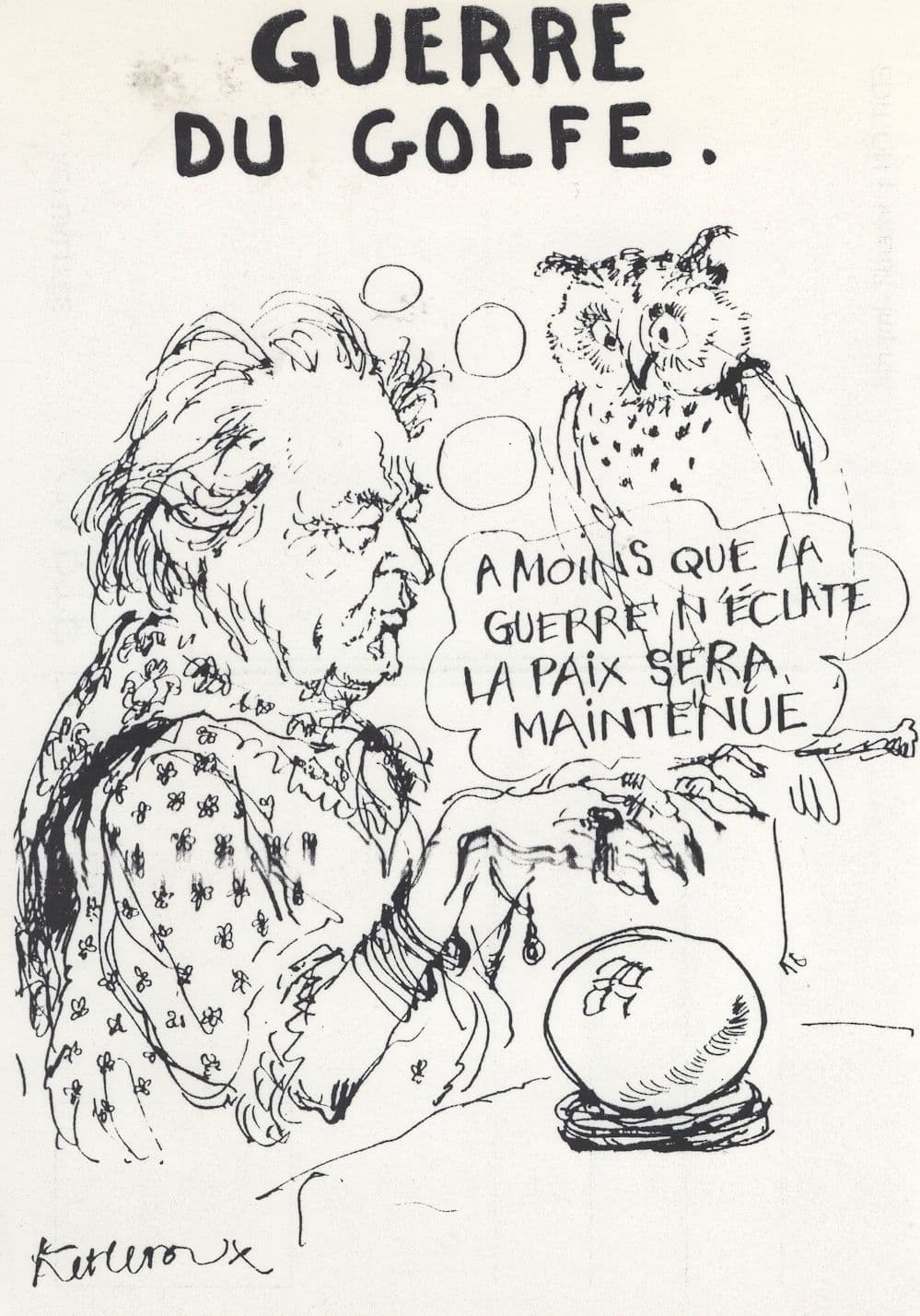 Politician as Gypsy Fortune Teller Gulf War Military Comic Postcard