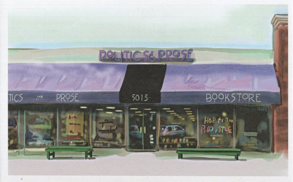 Politics & Prose Washington Bookstore Book Shop Oil Painting Postcard
