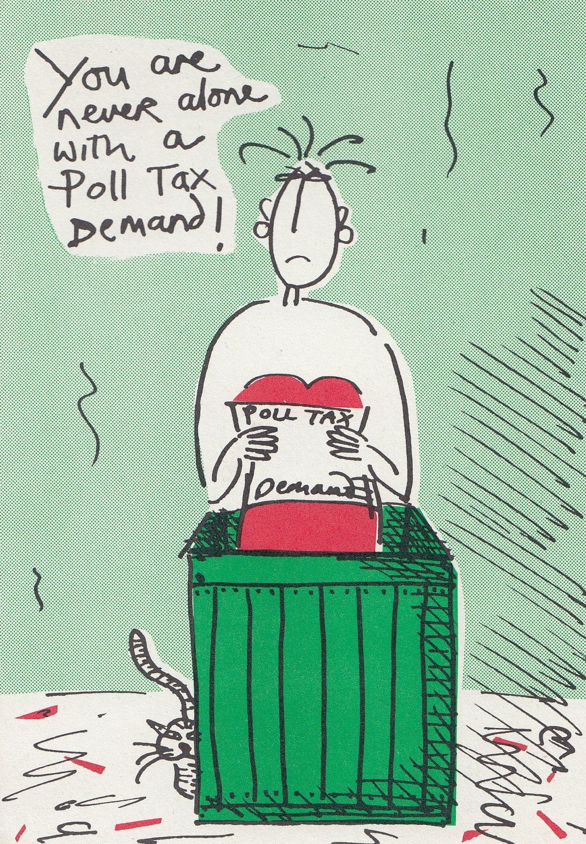 Poll Tax Demand Anti Margaret Thatcher Postcard