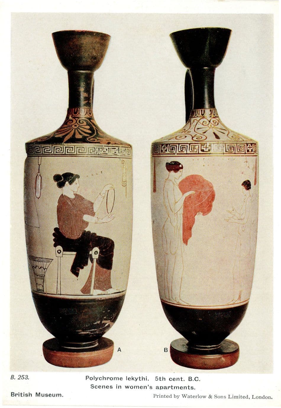 Polychrome Lekythi Antique Earthenware Scenes In Womens Apartments Postcard