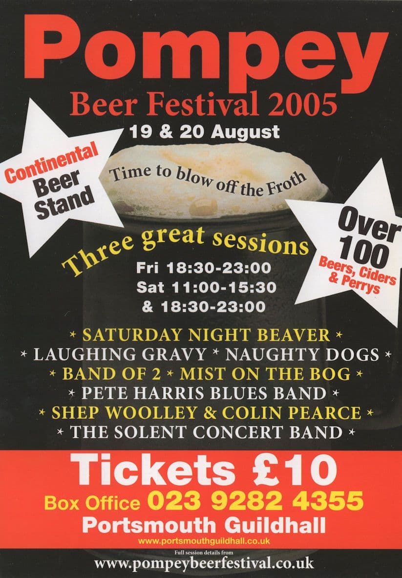 Pompey Beer Festival 2005 Portsmouth MULTI Hand Signed Theatre Flyer