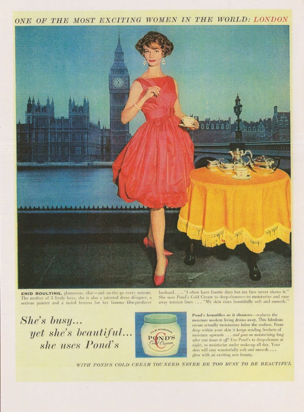 Ponds Vintage Face Skin Cream Beauty Moisturiser Advertising Postcard