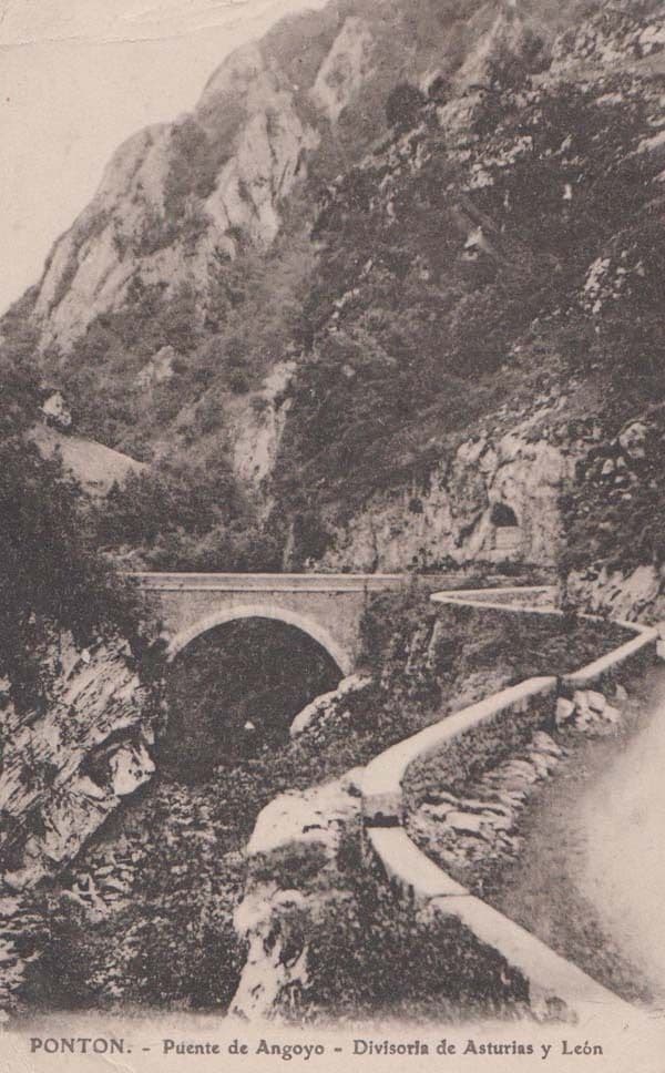 Ponton Puente De Angoyo Leon Bridge Pont French France Antique Postcard
