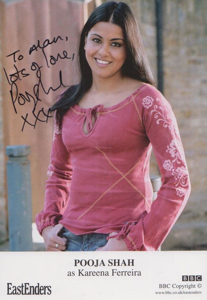 Pooja Shah Kareena Ferreira BBC Eastenders Hand Signed Cast Card Photo