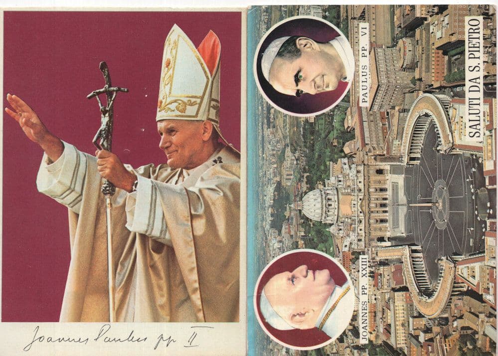 Pope Paulus Joannes Pope Paul Italian Saluti Da San Pietro Postcard