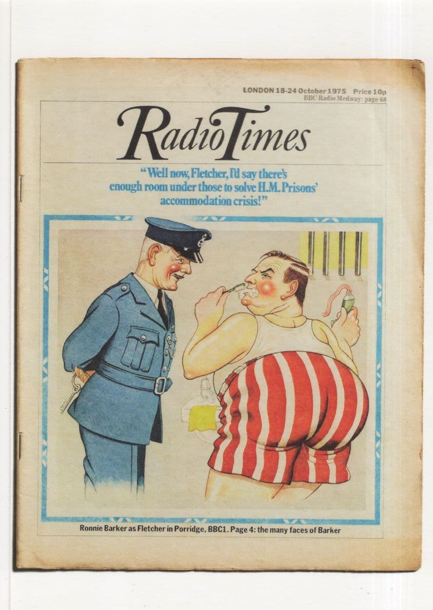 Porridge Ronnie Barker TV Show Rare Radio Times Prison TV Show Postcard