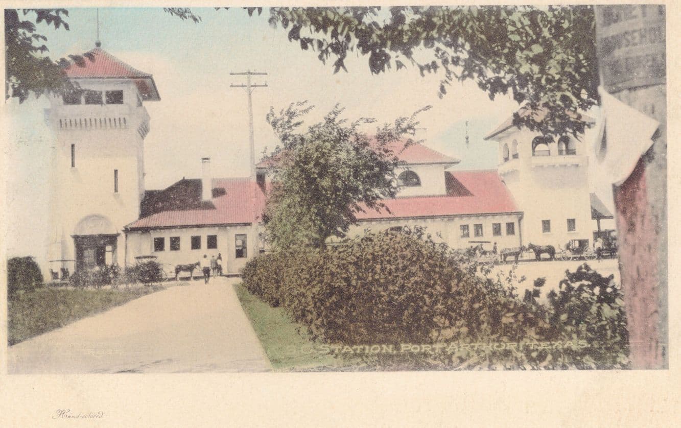 Port Arthur Texas Station USA Antique Rare Postcard
