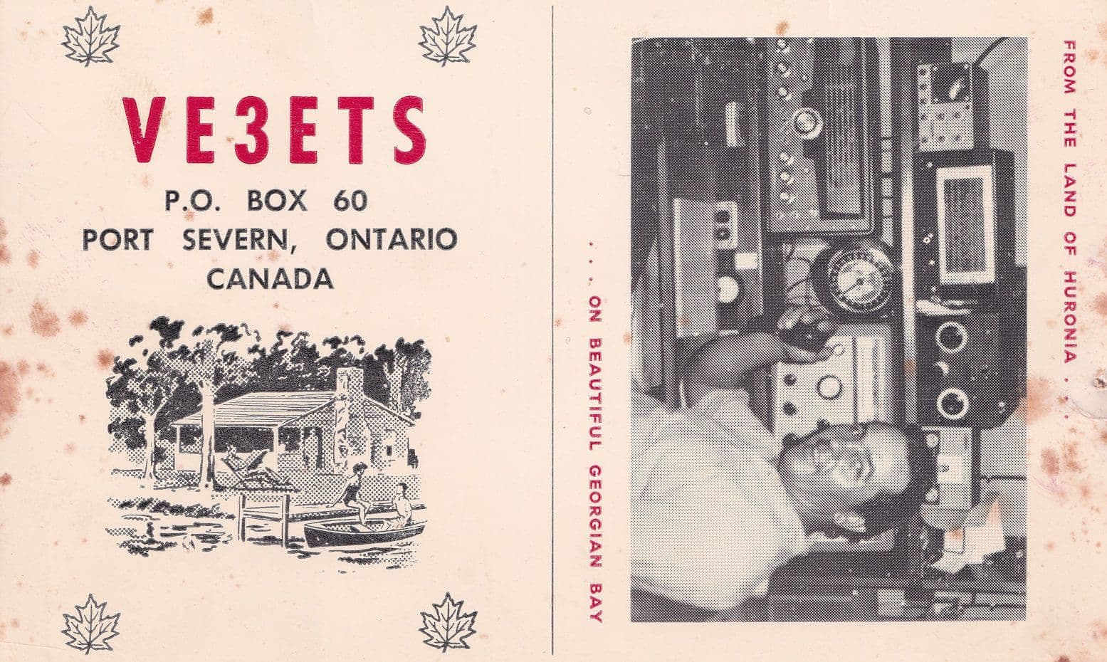 Port Severn 1960s Ontario Canada QSL Radio Card