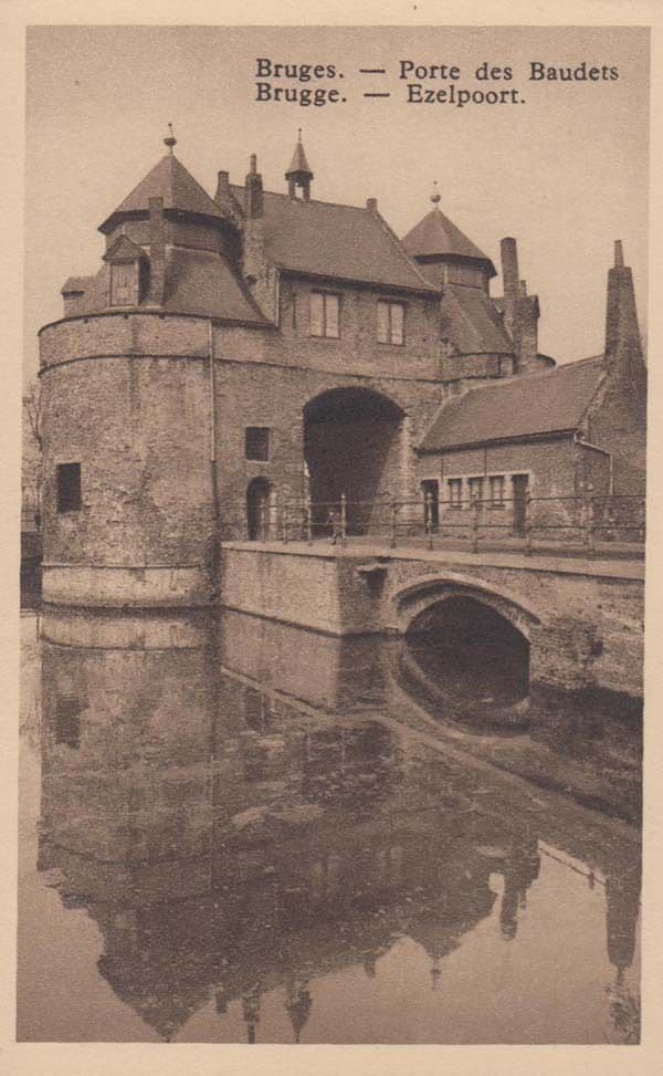 Porte Des Baudets Belgium Ezelport Vintage Flemish Postcard