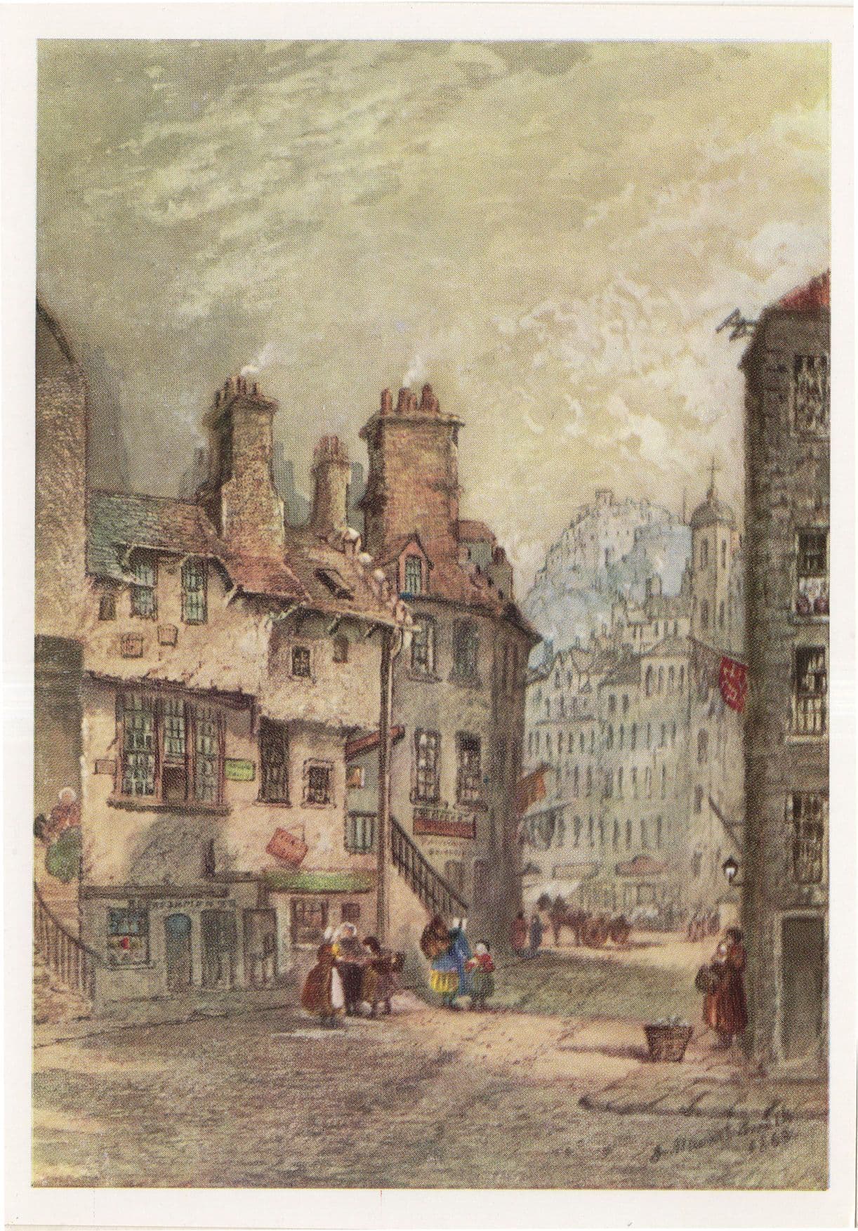 Porteous Scottish Riot Edinburgh Victorian Painting Postcard