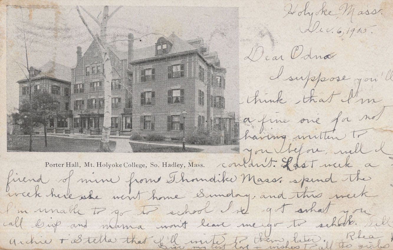Porter Hall Mt Holyoke College South Hadley Massachusetts USA Postcard
