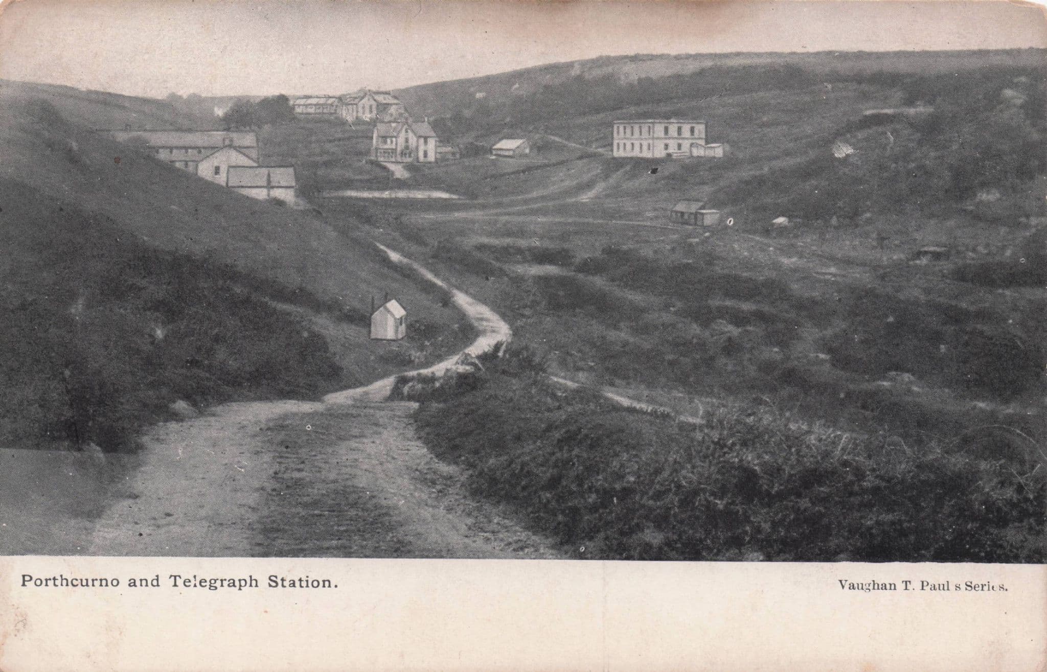 Porthcurno Village Cable Telegraph Station Cornwall Old Postcard