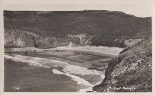Porthmelgan Porth Melgan Cliff Overhead View Antique Welsh Postcard