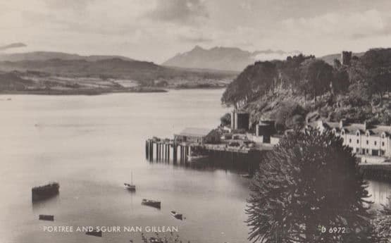 Portree & Scurr Nan Gillean Isle Of Skye Real Photo Postcard