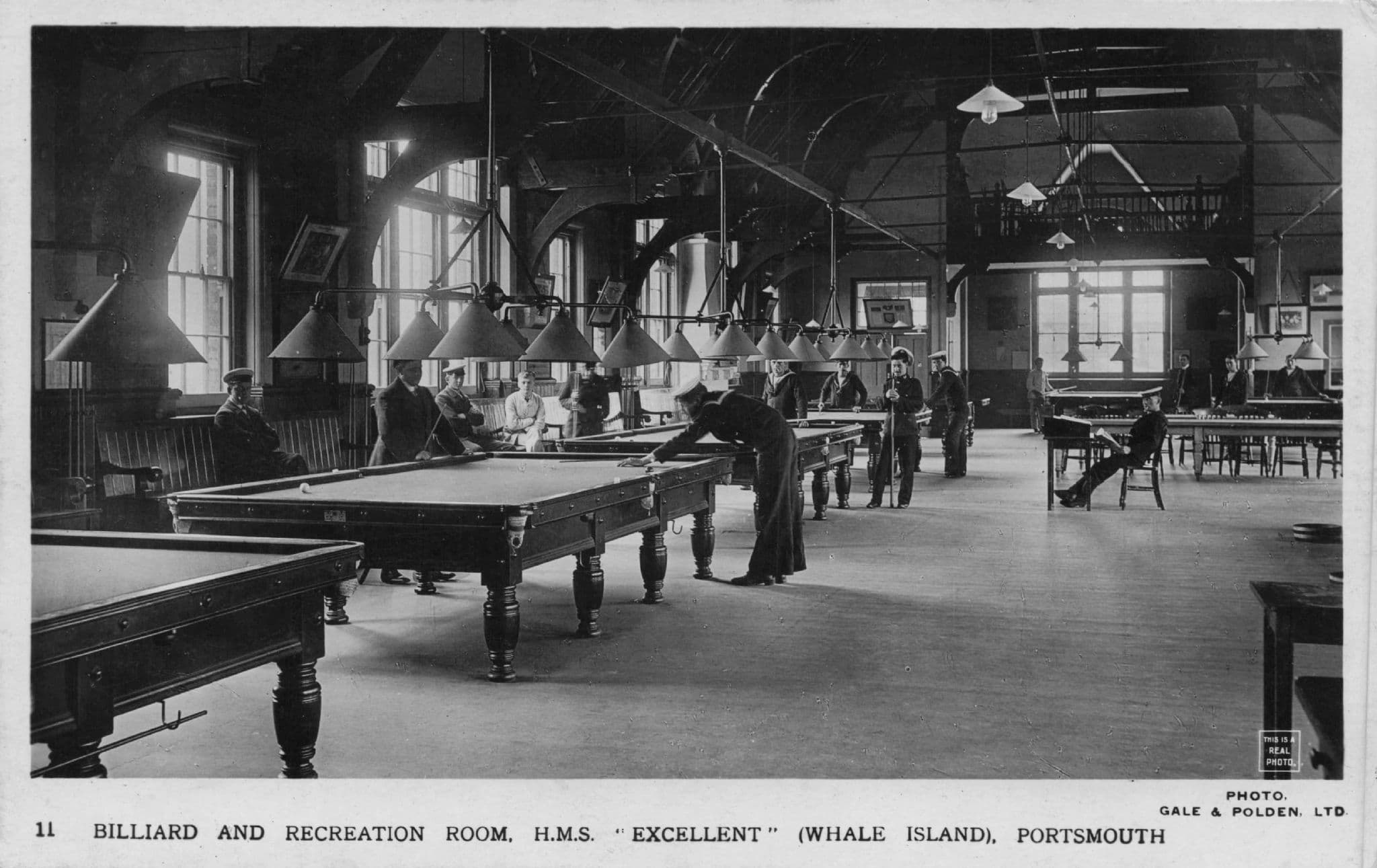 Portsmouth Military Marines Gale & Polden HMS Excellent Ship Old Postcard