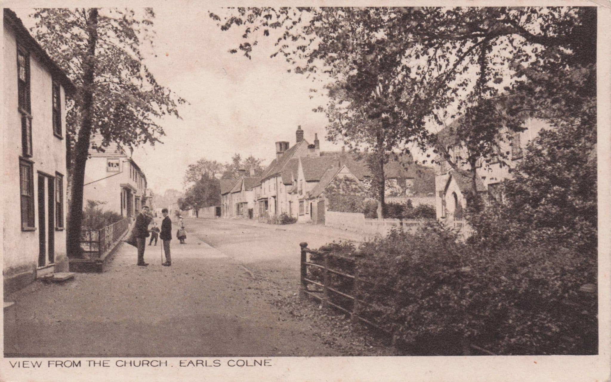 Posh Earls Colne Man & Postman Sack at Church Essex Rare Old Postcard