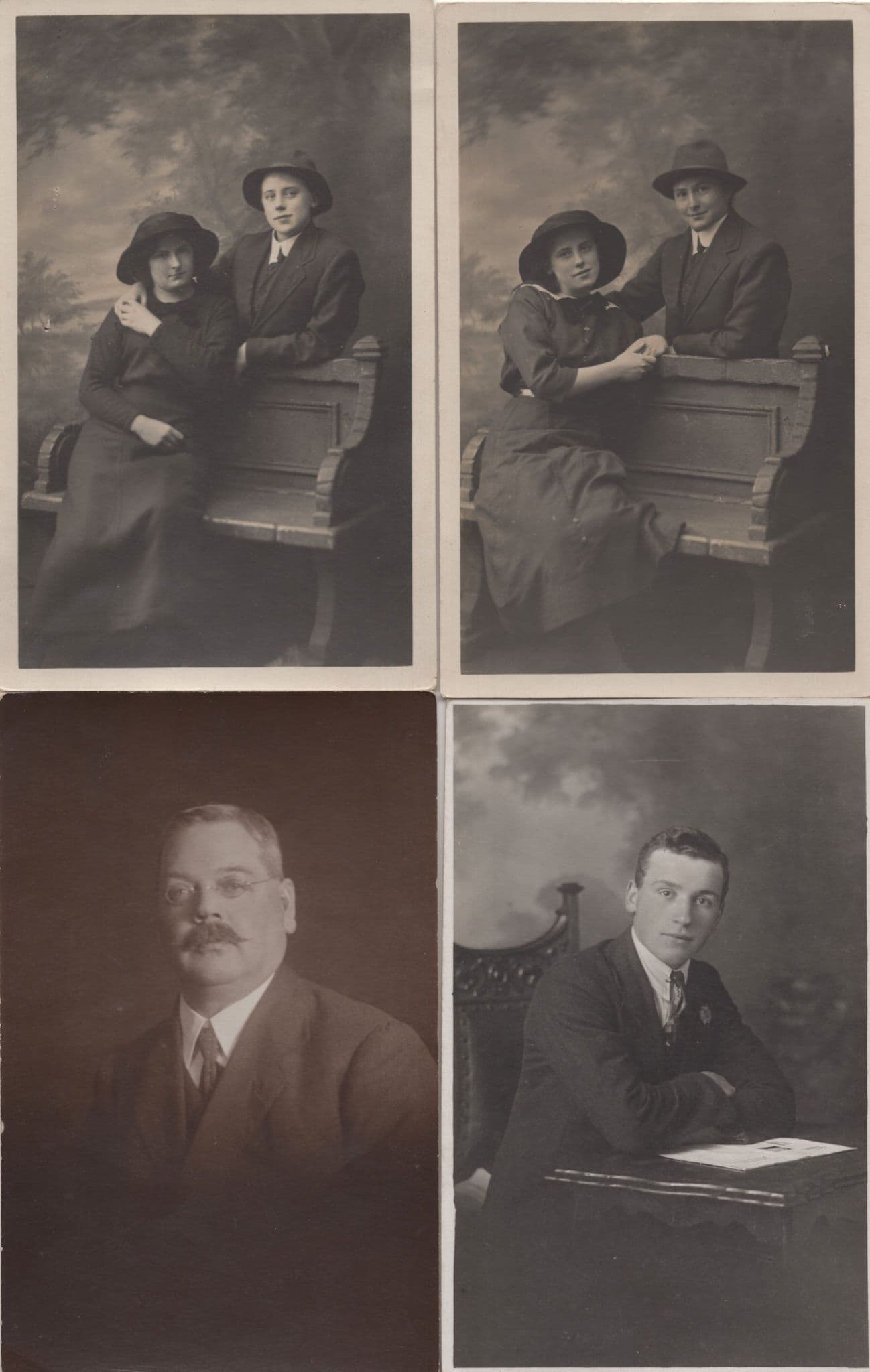 Posh Family Portraits Edwardian Suits 4x Preston Old Postcard s