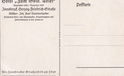 Posh Guest At Innsbruck Hotel Goldener Adler Herzog Friedrich Strasse RPC Postcard