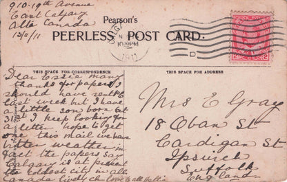 Posh Lady & Dog at The Bluffs Elbow River Calgary Canada Old Postcard
