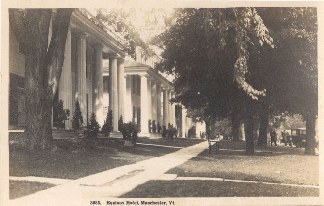 Posh Visitors Arriving at Equinox Hotel Manchester Vermont USA Postcard