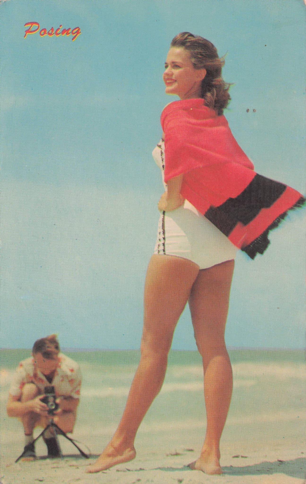 Posing For Photographer Camera 1960s Glamour Sexy Lady Photo Shoot Postcard