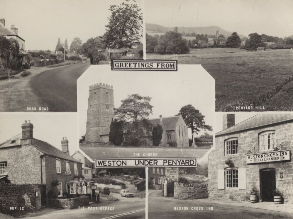 Post Office Pub Inn Weston Under Penyard Hereford Postcard