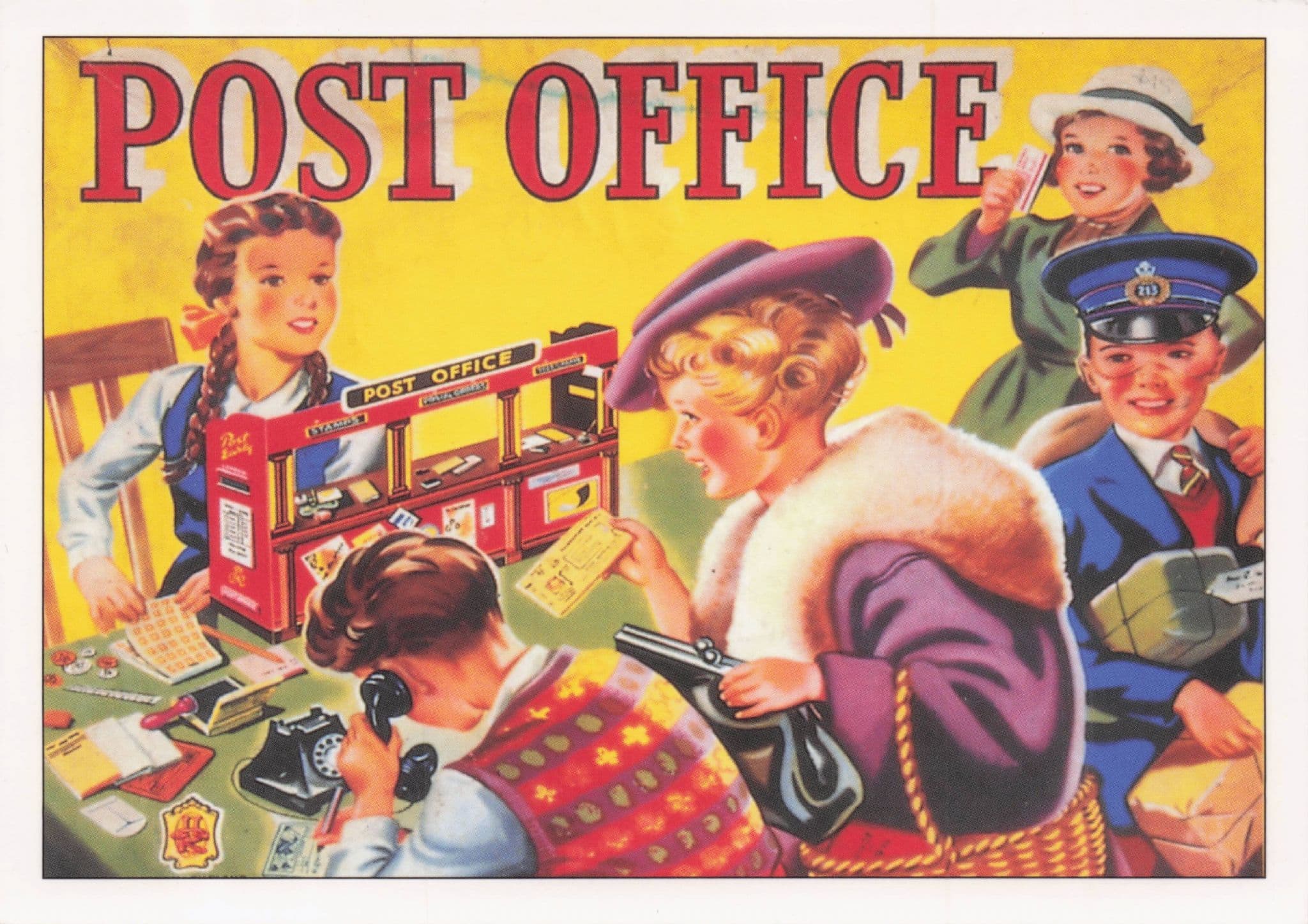 Post Office Shop Childrens Toy Game Telephone Advertising Postcard
