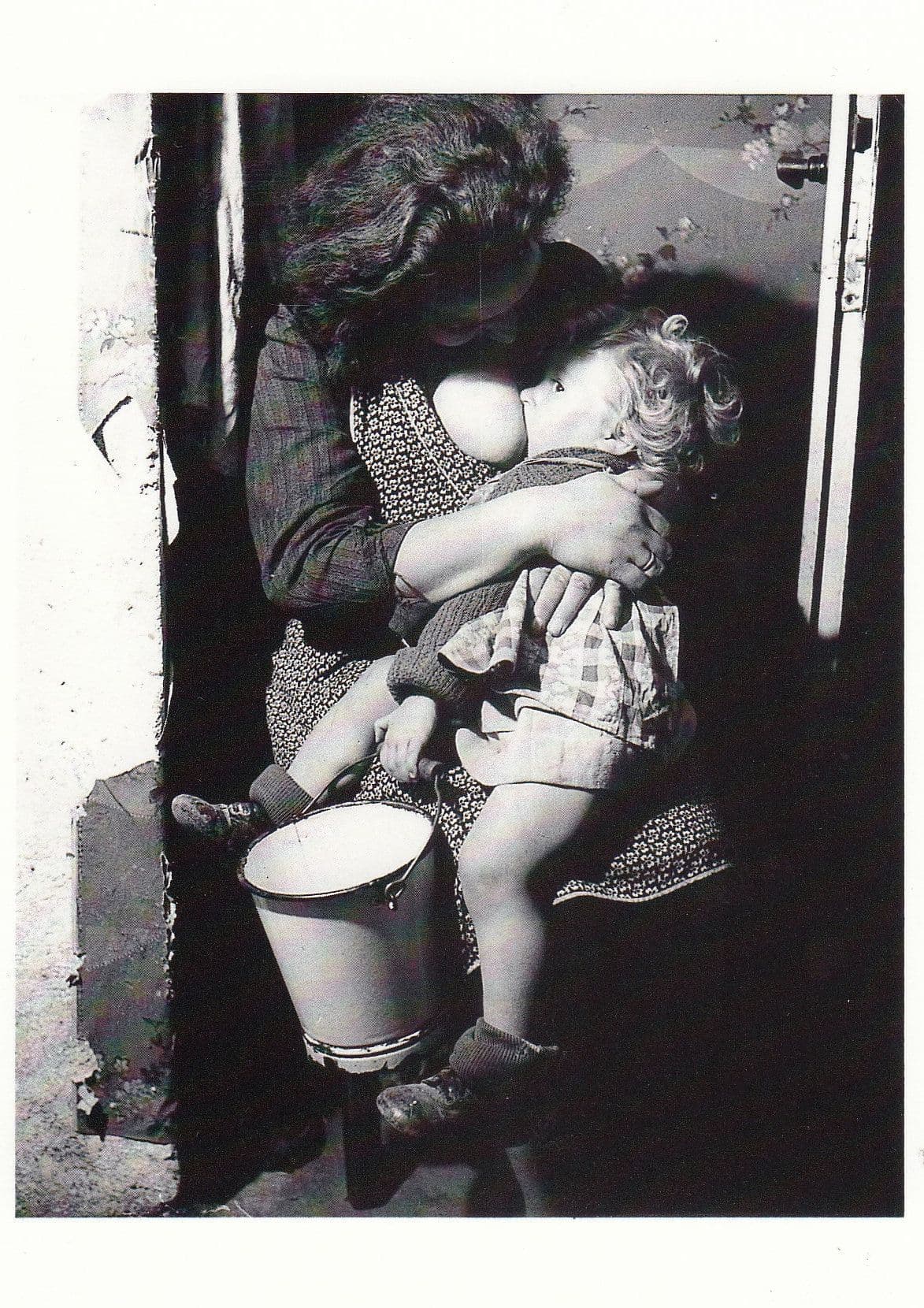 Post WW2 Mother Breast Feeding After War Art Photo Postcard