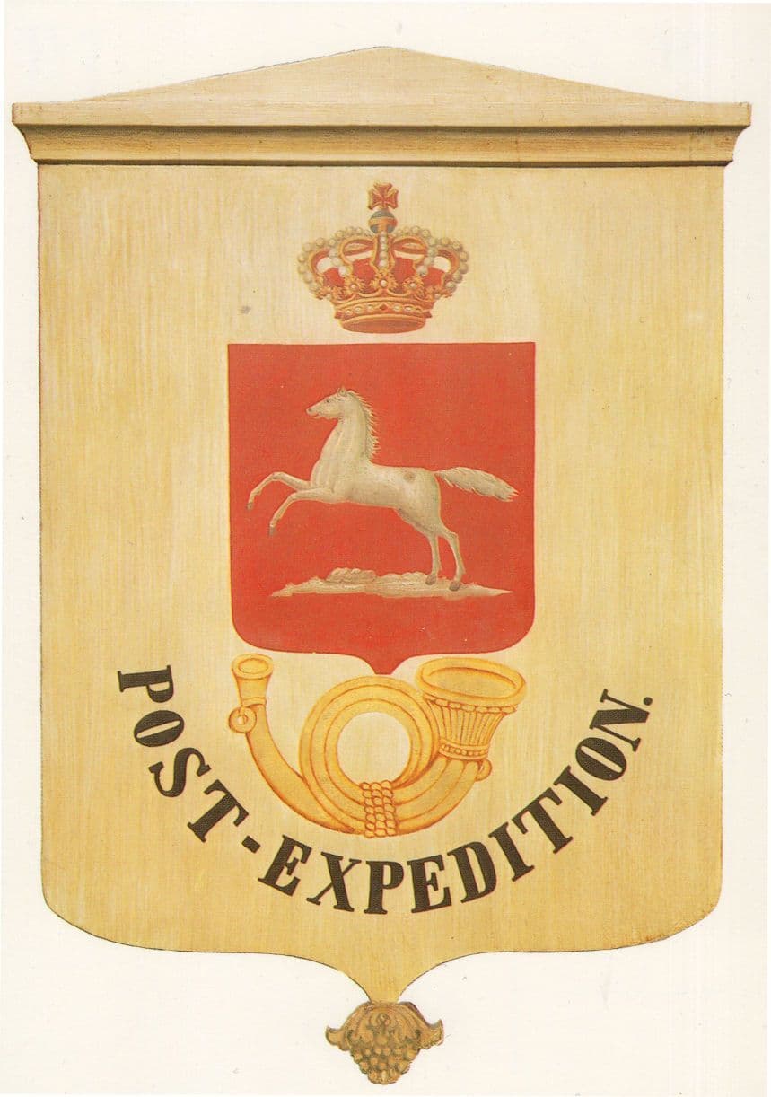 Posthausschild Braunschweig 1850 German Post Office Sign Postcard