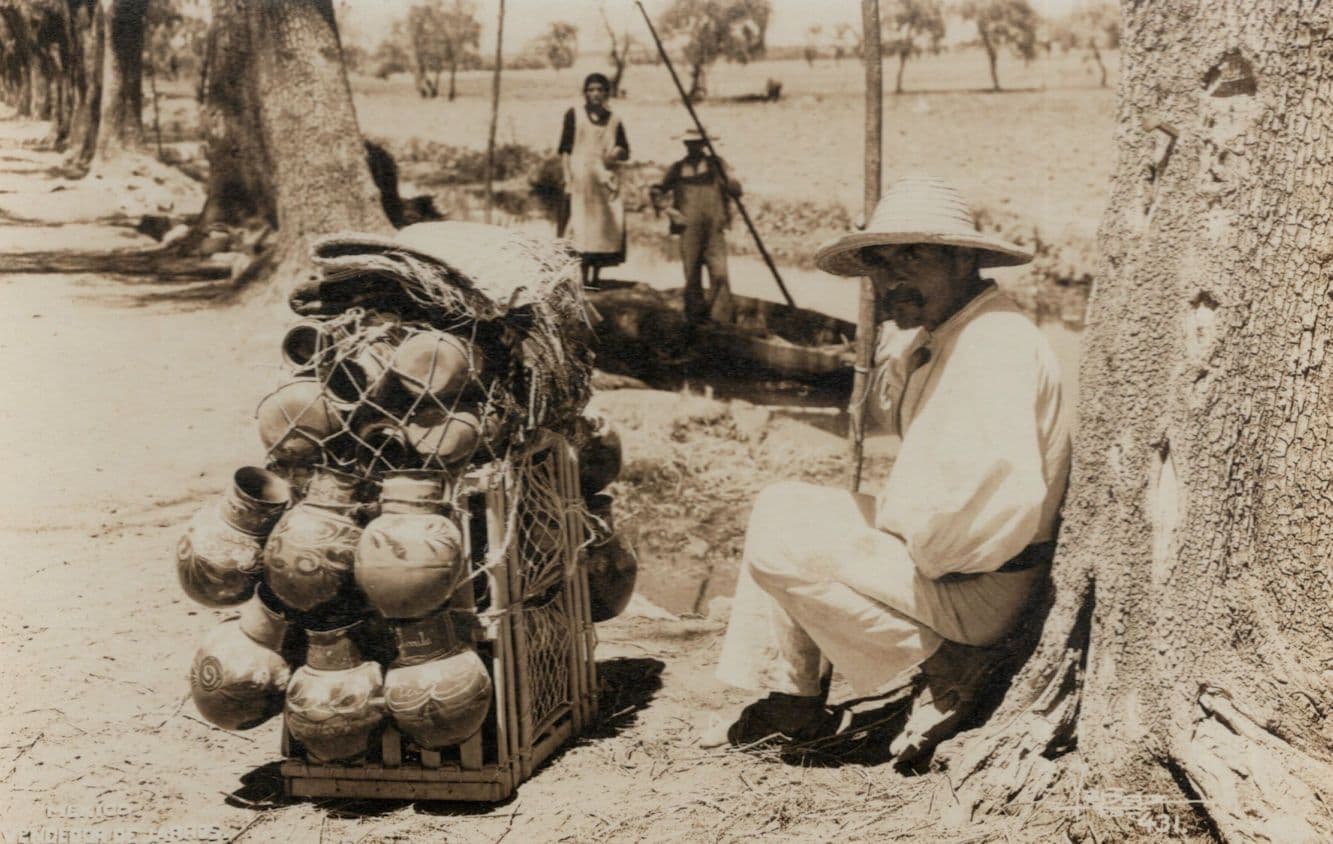 Pottery Dealer Market Street Trader Antique Chile Real Photo Postcard