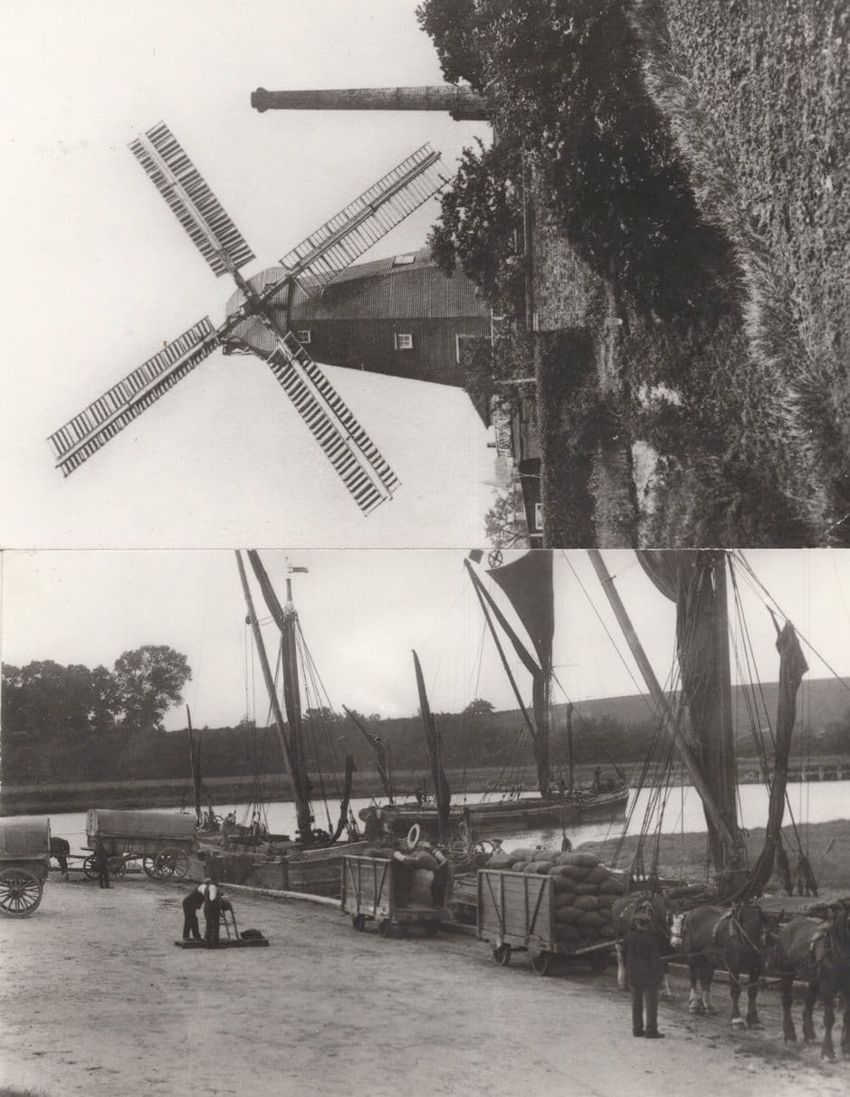 Powder Barges Preston Mill 2x Faversham RPC Postcard s