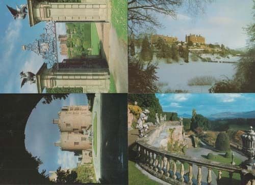 Powis Castle Wales 4x Mint 1980s Grounds Overhead View Postcard s