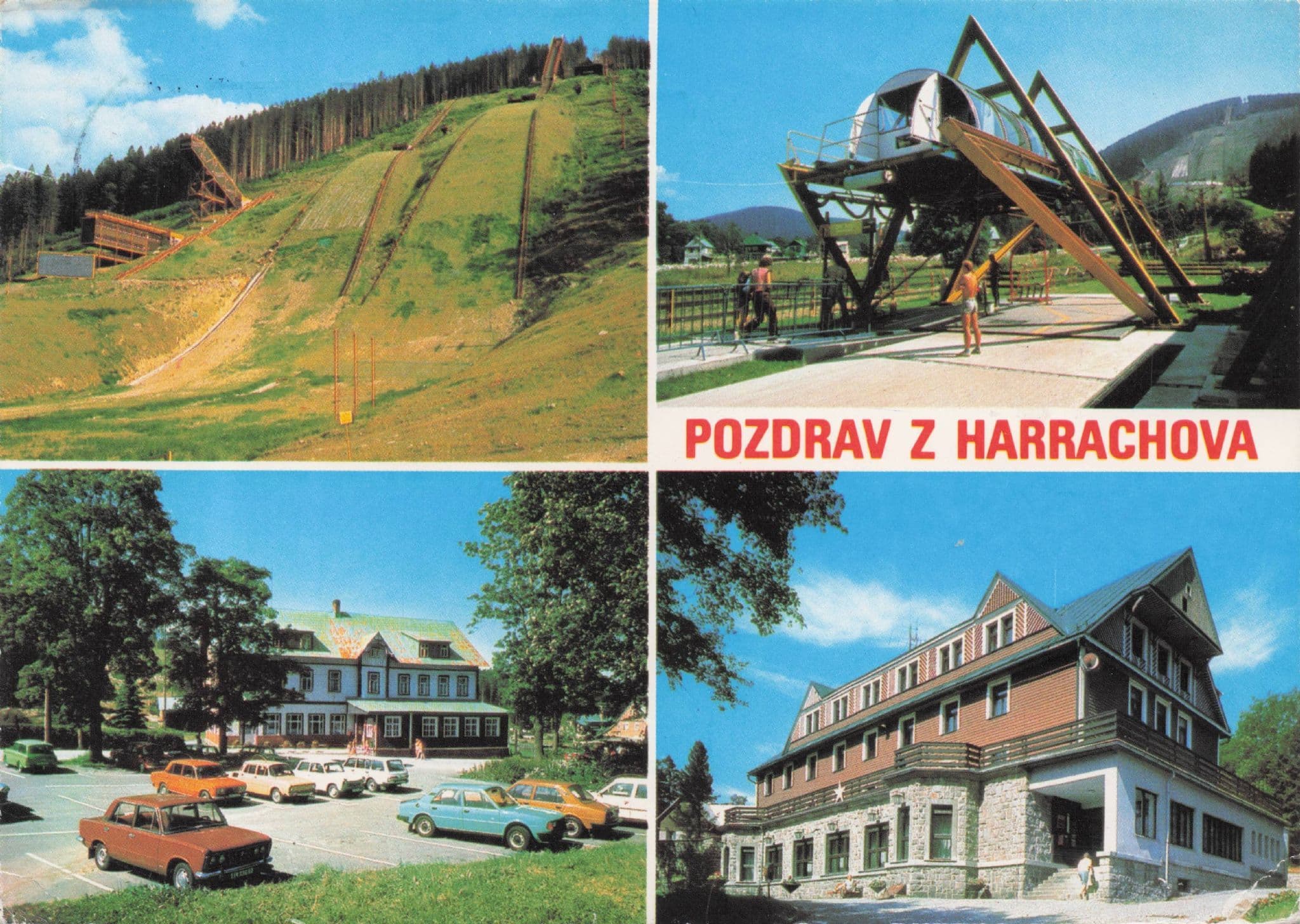 Pozdrav z Harrachova Czech Republic Rare 1980s Postcard