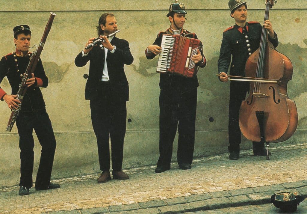 Prague Fireman Firemen Musicians Busking Award Holland Postcard