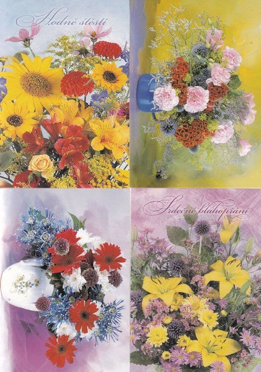 Prague Flowers 4x Postcard s