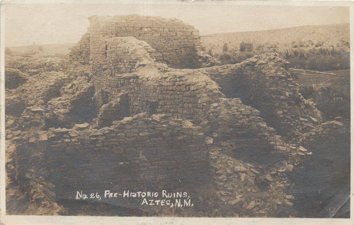 Prehistoric Aztec Ruins New Mexico USA Vintage Postcard