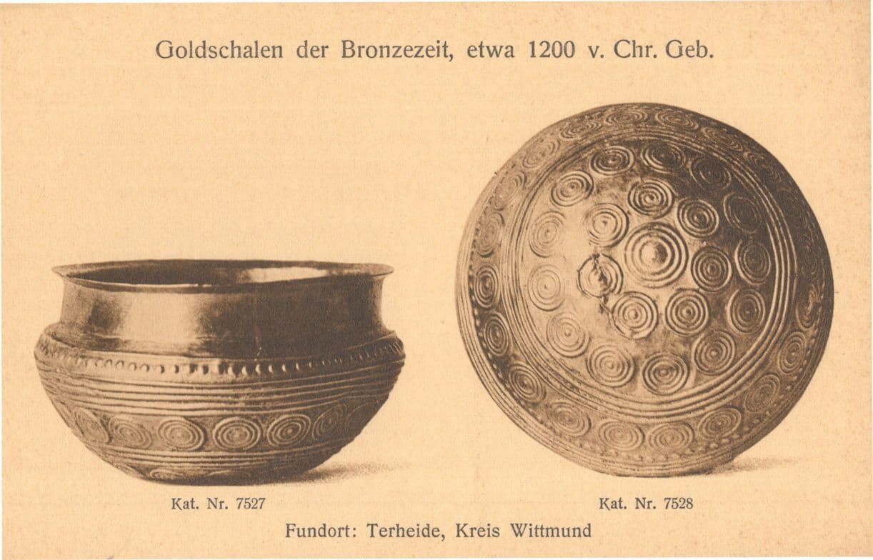 Prehistoric Earthenware Bowl Plate Antique German Museum Postcard