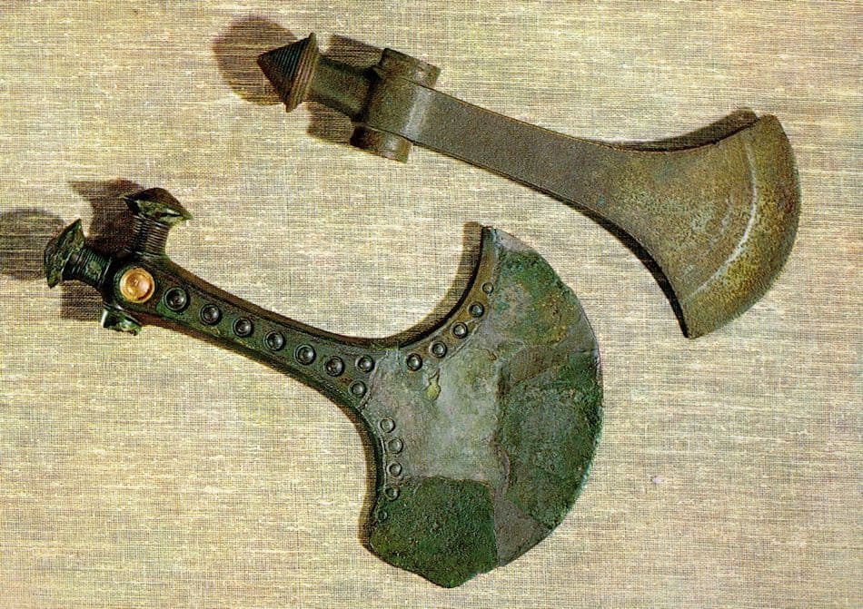 Prehistoric Stone Bronze Age Ceremonial Hache Axe Postcard