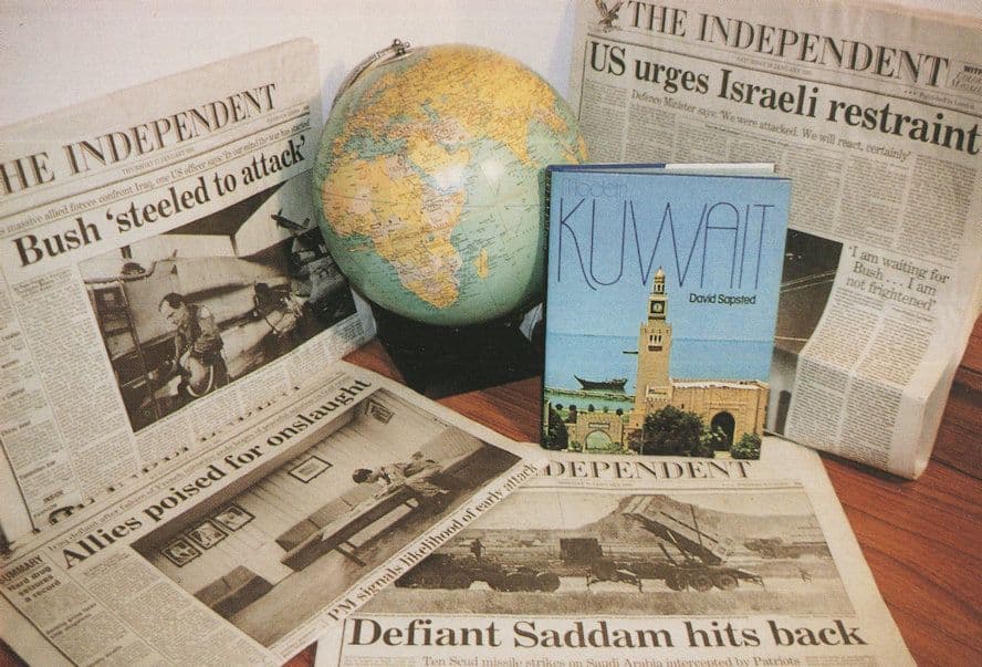 President Bush Attacks Iraq Gulf War Globe Atlas Kuwait Postcard