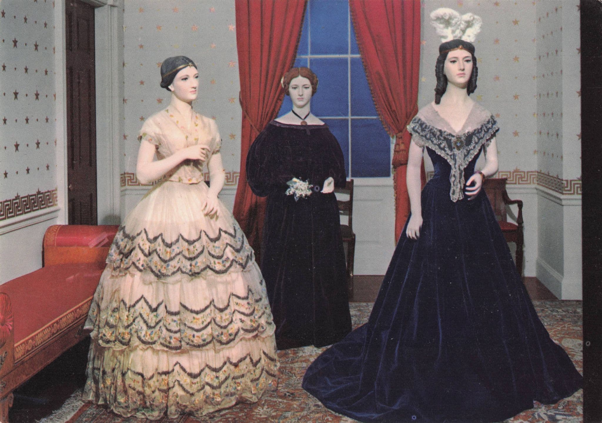 President William Harrison Martin Van Buren Wife Dresses Fashion Postcard